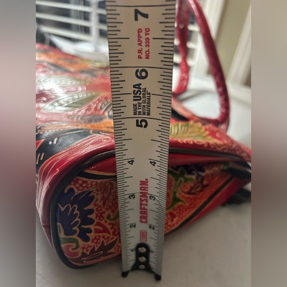 Beautiful 10th anniversary Patricia Nash Kavali Satchel Red Leather Elephant Bag - Picture 11 of 16